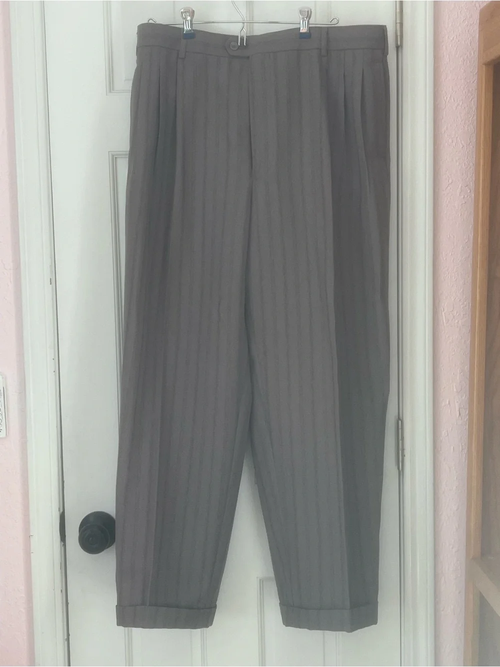 Gray Pinstripe Two-Piece Suit Jacket & Trousers